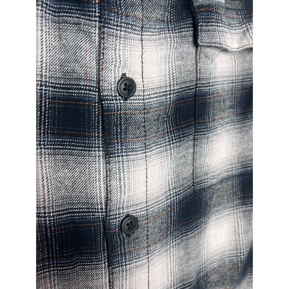Columbia Men's Gray White Plaid 100% Cotton Flannel Button Up Shirt Size XL - Picture 4 of 8